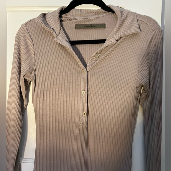 Silk Ribbed Enza Costa Midi Dress - Picture 4 of 4